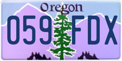 OR license plate 059FDX