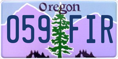 OR license plate 059FIR
