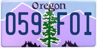 OR license plate 059FOI
