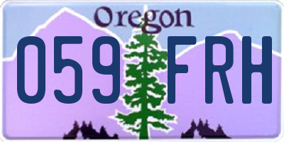 OR license plate 059FRH