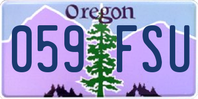 OR license plate 059FSU