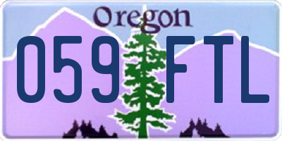 OR license plate 059FTL