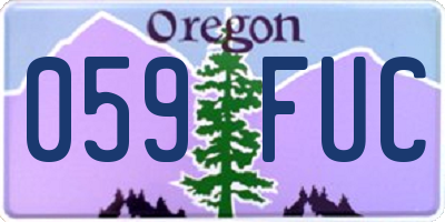 OR license plate 059FUC