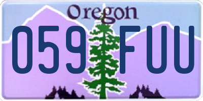 OR license plate 059FUU
