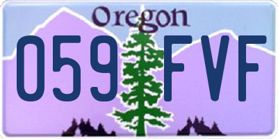 OR license plate 059FVF