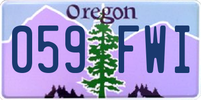OR license plate 059FWI