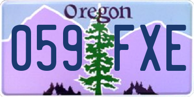 OR license plate 059FXE