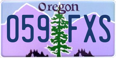OR license plate 059FXS