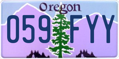 OR license plate 059FYY