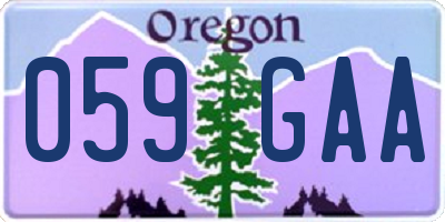 OR license plate 059GAA