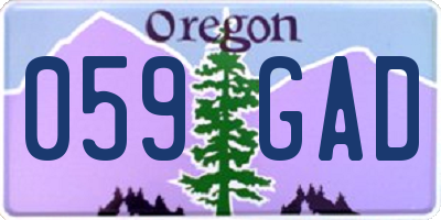 OR license plate 059GAD
