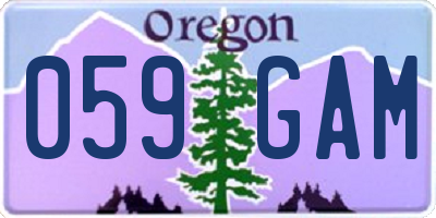OR license plate 059GAM