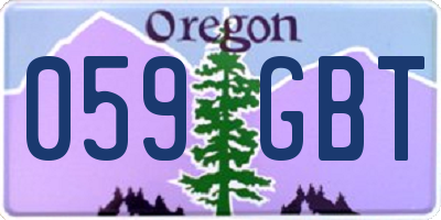 OR license plate 059GBT