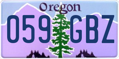 OR license plate 059GBZ