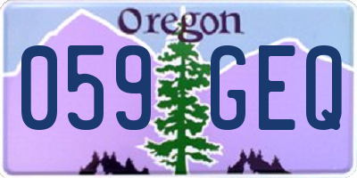 OR license plate 059GEQ