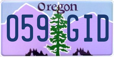 OR license plate 059GID