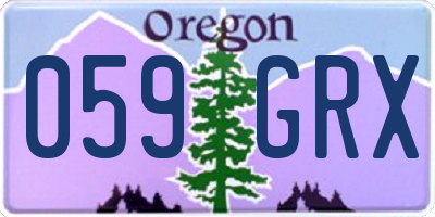 OR license plate 059GRX
