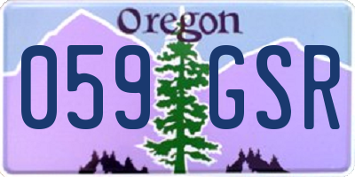 OR license plate 059GSR