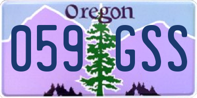 OR license plate 059GSS