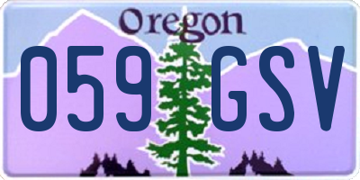 OR license plate 059GSV