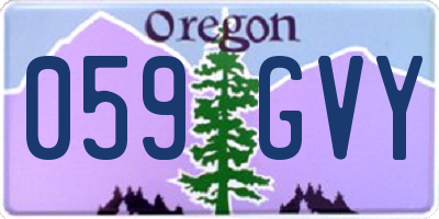 OR license plate 059GVY