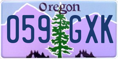 OR license plate 059GXK