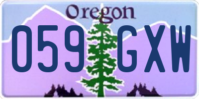 OR license plate 059GXW