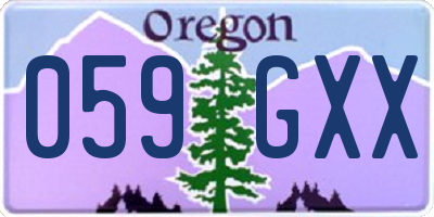 OR license plate 059GXX