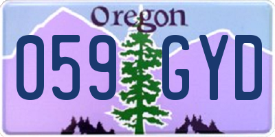 OR license plate 059GYD