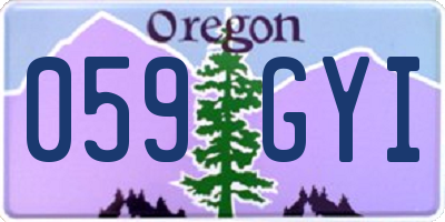 OR license plate 059GYI