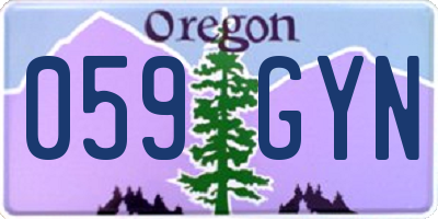 OR license plate 059GYN