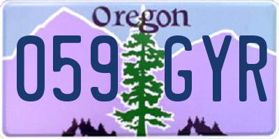OR license plate 059GYR