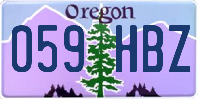 OR license plate 059HBZ