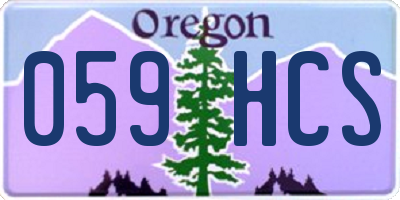 OR license plate 059HCS