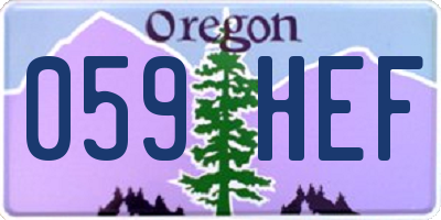 OR license plate 059HEF