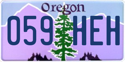 OR license plate 059HEH