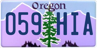 OR license plate 059HIA