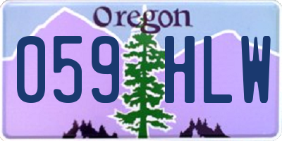 OR license plate 059HLW