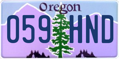 OR license plate 059HND