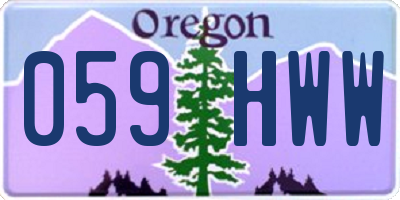 OR license plate 059HWW