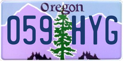 OR license plate 059HYG