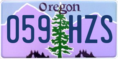 OR license plate 059HZS