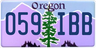 OR license plate 059IBB
