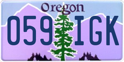 OR license plate 059IGK