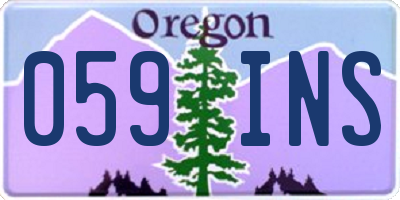 OR license plate 059INS