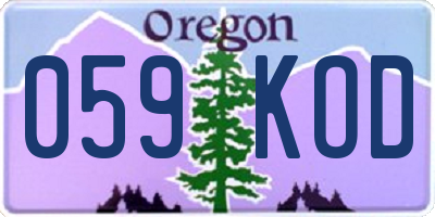 OR license plate 059KOD