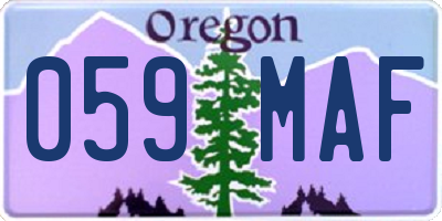 OR license plate 059MAF