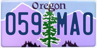 OR license plate 059MAO