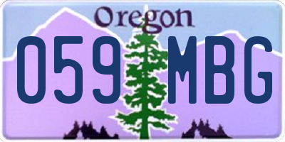 OR license plate 059MBG