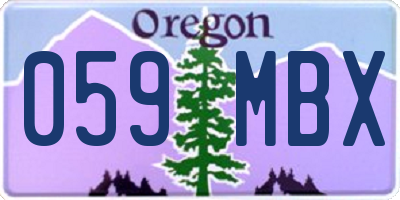 OR license plate 059MBX